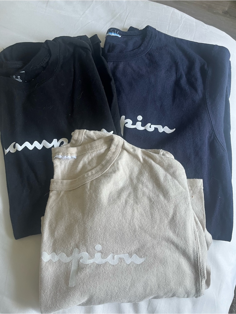 Champion Men’s Crewneck Tee-Shirts Black, Navy, Beige